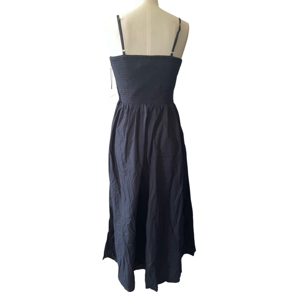 ❤️ NWT! Japna Smocked Corset Bodice Black Midi Dress - Picture 5 of 10